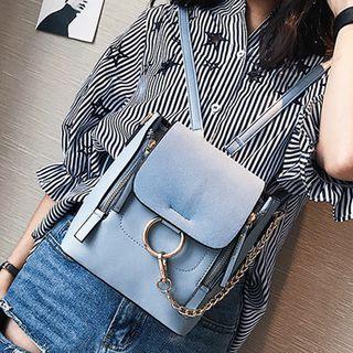 Faux-leather Loop Chain Backpack