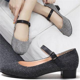 Herringbone Mary Jane Pumps (petite Size)