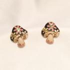 Mushroom Stud Earring 1 Pair - Mushroom Stud Earrings - Multicolor - One Size