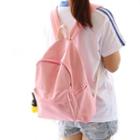 Plain Oxford Backpack With Rabbit Charm