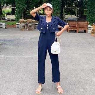 Button-trim Jumpsuit