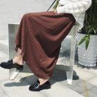Midi Split Edge A-line Knit Skirt