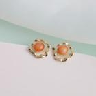 Cat Eye Stone Alloy Stud Earring 1 Pair - Gold - One Size