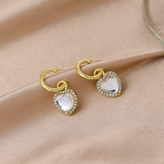 Love Heart Stud Earring Gold - One Size
