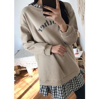 Tall Size Another Inset Check-shirt Long Pullover
