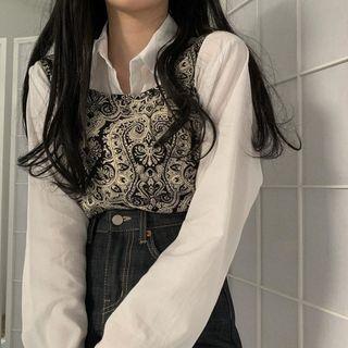 Long-sleeve Top / Sleeveless Top / Denim A-line Skirt