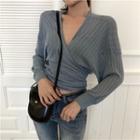 Open Front Knit Jacket As Shown In Figure - One Size
