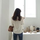 V-neck Crochet-lace Collar Blouse