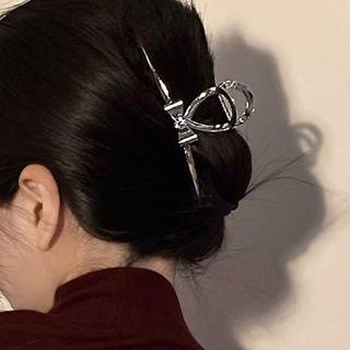 Ribbon Alloy Hair Claw Silver - One Size