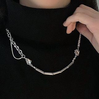 Freshwater Pearl Cz Necklace Silver - One Size