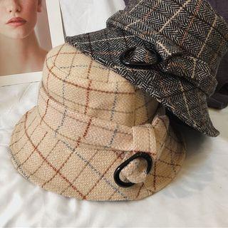 Plaid Buckled Bucket Hat