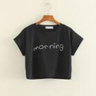 Short-sleeve Print Cropped T-shirt