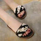 Faux Pearl Knot Slide Sandals
