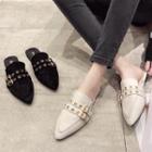 Pointed Eyelid-belt Mules
