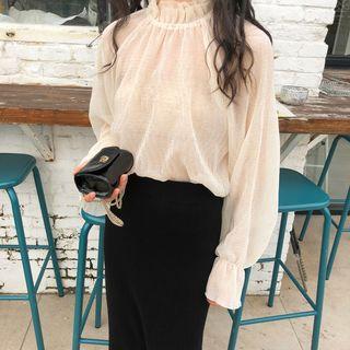 Sheer Blouse Almond - One Size