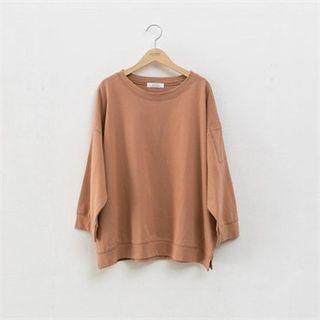 Drop-shoulder Pocket-detail T-shirt