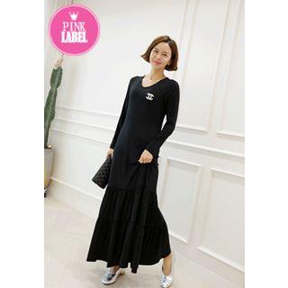 V-neck Tiered Maxi Dress