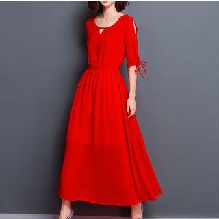 A-line Maxi Chiffon Dress