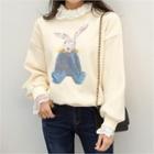 Crochet-trim Printed Sweatshirt