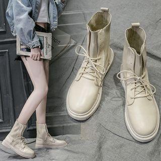 Canvas Lace-up Short Boots