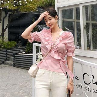 Frilled Wrap Blouse
