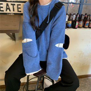 Elbow Cutout Sweater