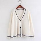 Piped V-neck Cardigan