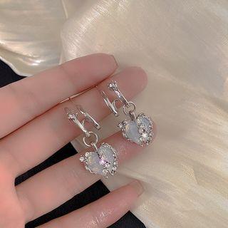 Rhinestone Drop Earring 1 Pair - E5267 - Silver - One Size