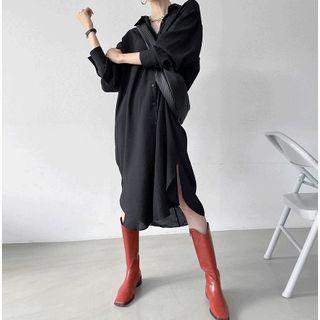 Slit-back Twisted Shirtdress