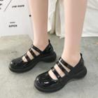 Platform Round-toe Faux-leather Mary Janes