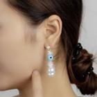 Non-matching Faux Pearl Dangle Earring 1 Pair - Faux Pearl - White - One Size