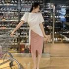 Short-sleeve Asymmetric T-shirt / Skirt