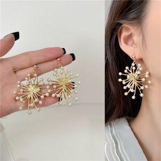 Firework Faux Pearl Alloy Dangle Earring