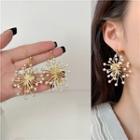 Firework Faux Pearl Alloy Dangle Earring