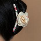 Flower Fabric Hair Clamp 2275a - Fiber Flower Hair Clamp - Nude - One Size