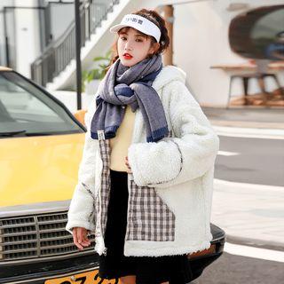 Panel Plaid Wool Cropped Jacket