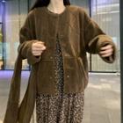 Furry Jacket / Plaid Midi Skirt