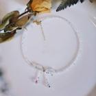 Bow Faux Crystal Choker Silver - One Size