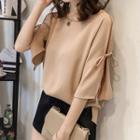 Cold Shoulder 3/4-sleeve Chiffon Top