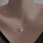 Cats Eye Stone Cartoon Necklace Necklace - Silver - One Size