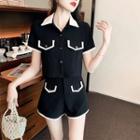 Short-sleeve Mini Shirt Dress / Shirt / Shorts / Set