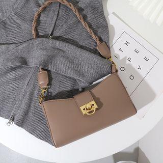 Faux Leather Braided Strap Crossbody Bag