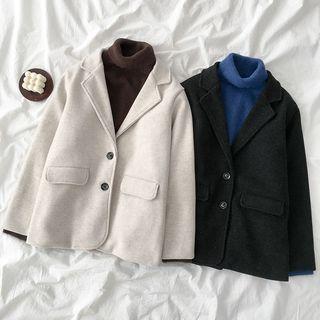 Notch Lapel Single-breasted Jacket / Turtleneck Sweater