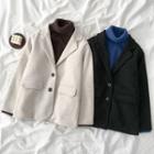 Notch Lapel Single-breasted Jacket / Turtleneck Sweater