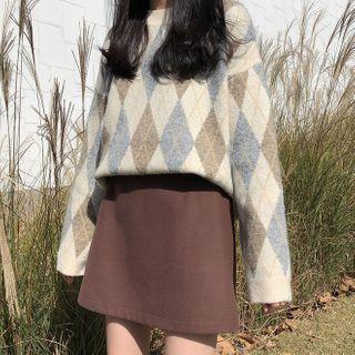 Mini A-line Wool Skirt