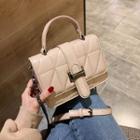 Faux Leather Flap Buckled Crossbody Bag
