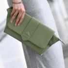 Faux Leather Shoulder Bag Green - One Size