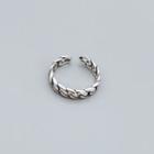 925 Sterling Silver Open Ring 1 Pc - 925 Sterling Silver Open Ring - Silver & Black - One Size