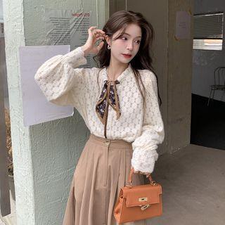 Floral Woolen Button-up Blouse