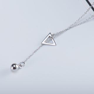 925 Sterling Silver Triangle Pendant Necklace S925 Silver - One Size